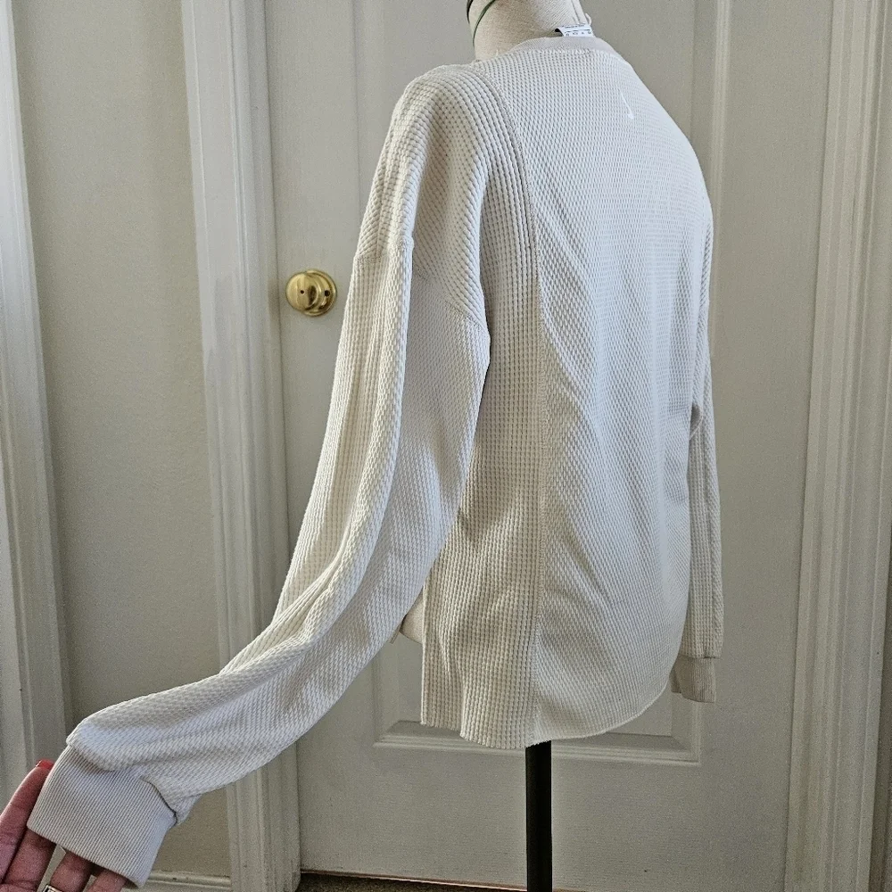 Nike Yoga Luxe waffle cover up sweat in off white XS